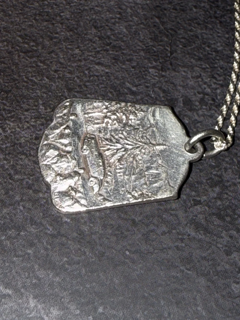 Vintage German Silver St. Christopher Medal- Germany Mid Century Pendant - Picture 7 of 13